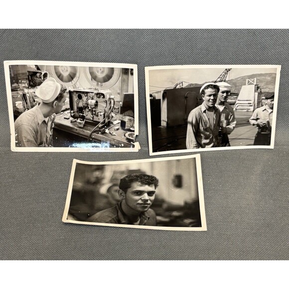 1950s Cold War US Navy Photos & ID Card/Tag Military Ships Sailors Aboard Ship - Picture 4 of 9